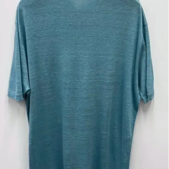 Loro Piana Men's Blue Polo Aloe Linen Shirt *NWT* - Picture 7 of 11